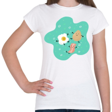 PRINTFASHION Reggeli barátok - Női póló - Fehér