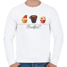 PRINTFASHION Reggeli? - Férfi pulóver - Fehér