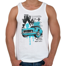 PRINTFASHION régi kocsi - Férfi atléta - Fehér atléta, trikó