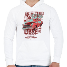 PRINTFASHION régi kocsi - Férfi kapucnis pulóver - Fehér