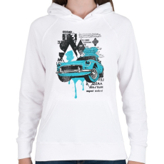 PRINTFASHION régi kocsi - Női kapucnis pulóver - Fehér