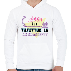 PRINTFASHION Régi letiltás - Férfi kapucnis pulóver - Fehér