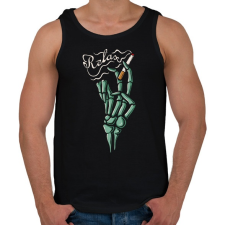 PRINTFASHION Relax - Férfi atléta - Fekete atléta, trikó