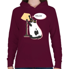 PRINTFASHION RELAX - Női kapucnis pulóver - Bordó női pulóver, kardigán
