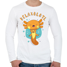 PRINTFASHION Relaxolotl - Férfi hosszú ujjú póló - Fehér férfi póló