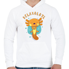 PRINTFASHION Relaxolotl - Férfi kapucnis pulóver - Fehér