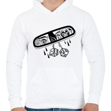 PRINTFASHION Rémület - Férfi kapucnis pulóver - Fehér férfi pulóver, kardigán