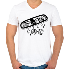 PRINTFASHION Rémület - Férfi V-nyakú póló - Fehér férfi póló