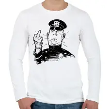 PRINTFASHION Rendőr FCK - Férfi hosszú ujjú póló - Fehér férfi póló