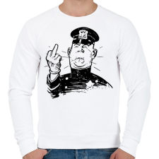 PRINTFASHION Rendőr FCK - Férfi pulóver - Fehér férfi pulóver, kardigán