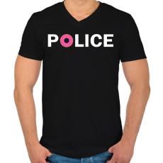 PRINTFASHION Rendőr - Férfi V-nyakú póló - Fekete