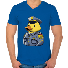 PRINTFASHION Rendőr gumikacsa - Férfi V-nyakú póló - Királykék
