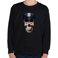 PRINTFASHION rendőr koponya - Gyerek pulóver - Fekete gyerek pulóver, kardigán