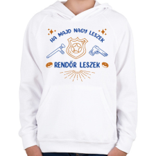 PRINTFASHION Rendőr leszek - Gyerek kapucnis pulóver - Fehér gyerek pulóver, kardigán