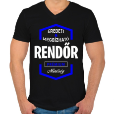 PRINTFASHION Rendőr prémium minőség - Férfi V-nyakú póló - Fekete