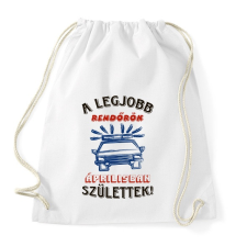 PRINTFASHION Rendőr szülinapja április színes - Sportzsák, Tornazsák - Fehér tornazsák