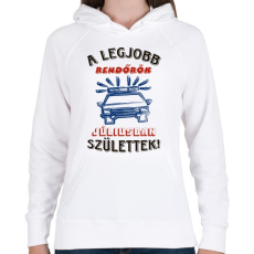 PRINTFASHION Rendőr szülinapja július színes - Női kapucnis pulóver - Fehér