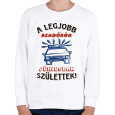 PRINTFASHION Rendőr szülinapja június színes - Gyerek pulóver - Fehér