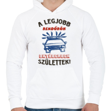 PRINTFASHION Rendőr szülinapja október - Férfi kapucnis pulóver - Fehér