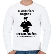 PRINTFASHION RENDŐRNEK - Férfi pulóver - Fehér férfi pulóver, kardigán