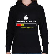 PRINTFASHION rendszerindítás - Női kapucnis pulóver - Fekete női pulóver, kardigán