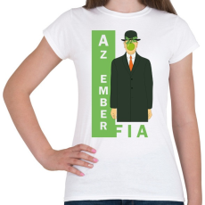 PRINTFASHION René Magritte - Az ember fia - Női póló - Fehér