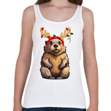 PRINTFASHION Rénszarvas bober.2 - Női atléta - Fehér női trikó