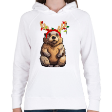 PRINTFASHION Rénszarvas bober.2 - Női kapucnis pulóver - Fehér