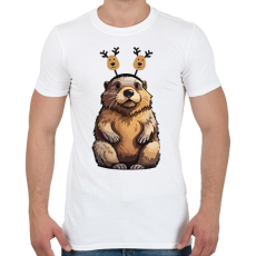 PRINTFASHION Rénszarvas bober - Férfi póló - Fehér