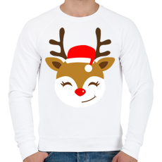 PRINTFASHION Rénszarvas  - Férfi pulóver - Fehér