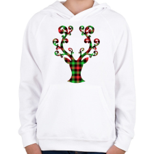 PRINTFASHION Rénszarvas - Gyerek kapucnis pulóver - Fehér gyerek pulóver, kardigán