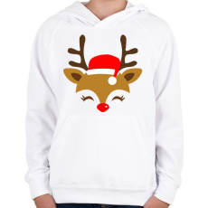 PRINTFASHION Rénszarvas  - Gyerek kapucnis pulóver - Fehér