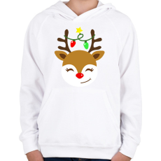 PRINTFASHION Rénszarvas  - Gyerek kapucnis pulóver - Fehér