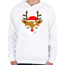PRINTFASHION Rénszarvas  - Gyerek kapucnis pulóver - Fehér