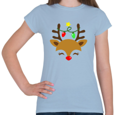 PRINTFASHION rénszarvas - Női póló - Világoskék
