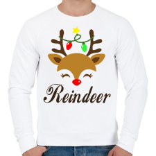 PRINTFASHION Rénszarvas/Reindeer - Férfi pulóver - Fehér férfi pulóver, kardigán