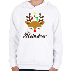 PRINTFASHION Rénszarvas/Reindeer - Gyerek kapucnis pulóver - Fehér