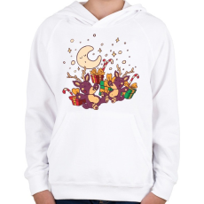 PRINTFASHION Rénszarvasok - Gyerek kapucnis pulóver - Fehér