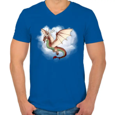 PRINTFASHION Reptáv - Férfi V-nyakú póló - Királykék férfi póló