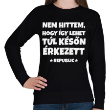 PRINTFASHION REPUBLIC - Női pulóver - Fekete női pulóver, kardigán