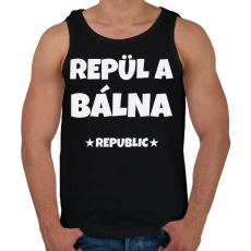 PRINTFASHION REPÜL A BÁLNA - Férfi atléta - Fekete
