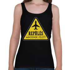 PRINTFASHION Repülés mindenek felett - Női atléta - Fekete női trikó