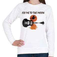 PRINTFASHION Repülj a holdig! - Női pulóver - Fehér