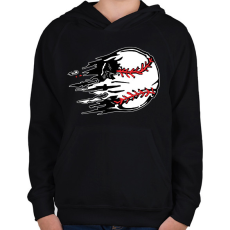 PRINTFASHION Repülő labda - Gyerek kapucnis pulóver - Fekete