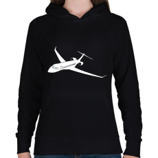 PRINTFASHION Repülő - Női kapucnis pulóver - Fekete