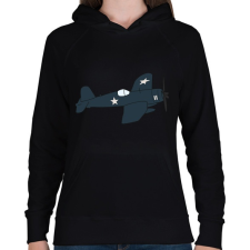PRINTFASHION Repülő - Női kapucnis pulóver - Fekete női pulóver, kardigán