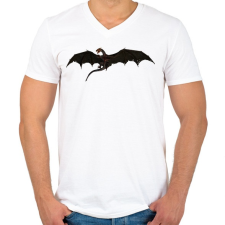 PRINTFASHION Repülő Sárkány - Férfi V-nyakú póló - Fehér férfi póló