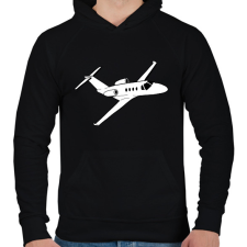 PRINTFASHION repülőgép - Férfi kapucnis pulóver - Fekete férfi pulóver, kardigán