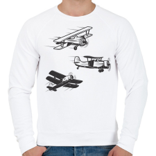 PRINTFASHION repülőgép  - Férfi pulóver - Fehér férfi pulóver, kardigán
