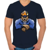 PRINTFASHION Rescue Bear - Férfi V-nyakú póló - Sötétkék